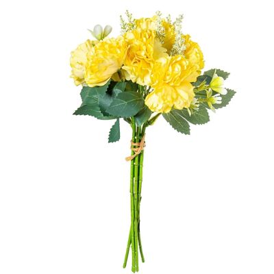 BOUQUET DE PIVOINES JAUNES POLYESTER _28CM LL27431