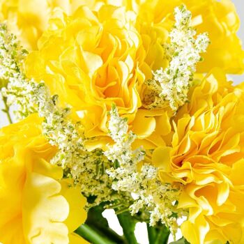 BOUQUET DE PIVOINES JAUNES POLYESTER _28CM LL27431 2