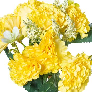 BOUQUET DE PIVOINES JAUNES POLYESTER _28CM LL27431 5