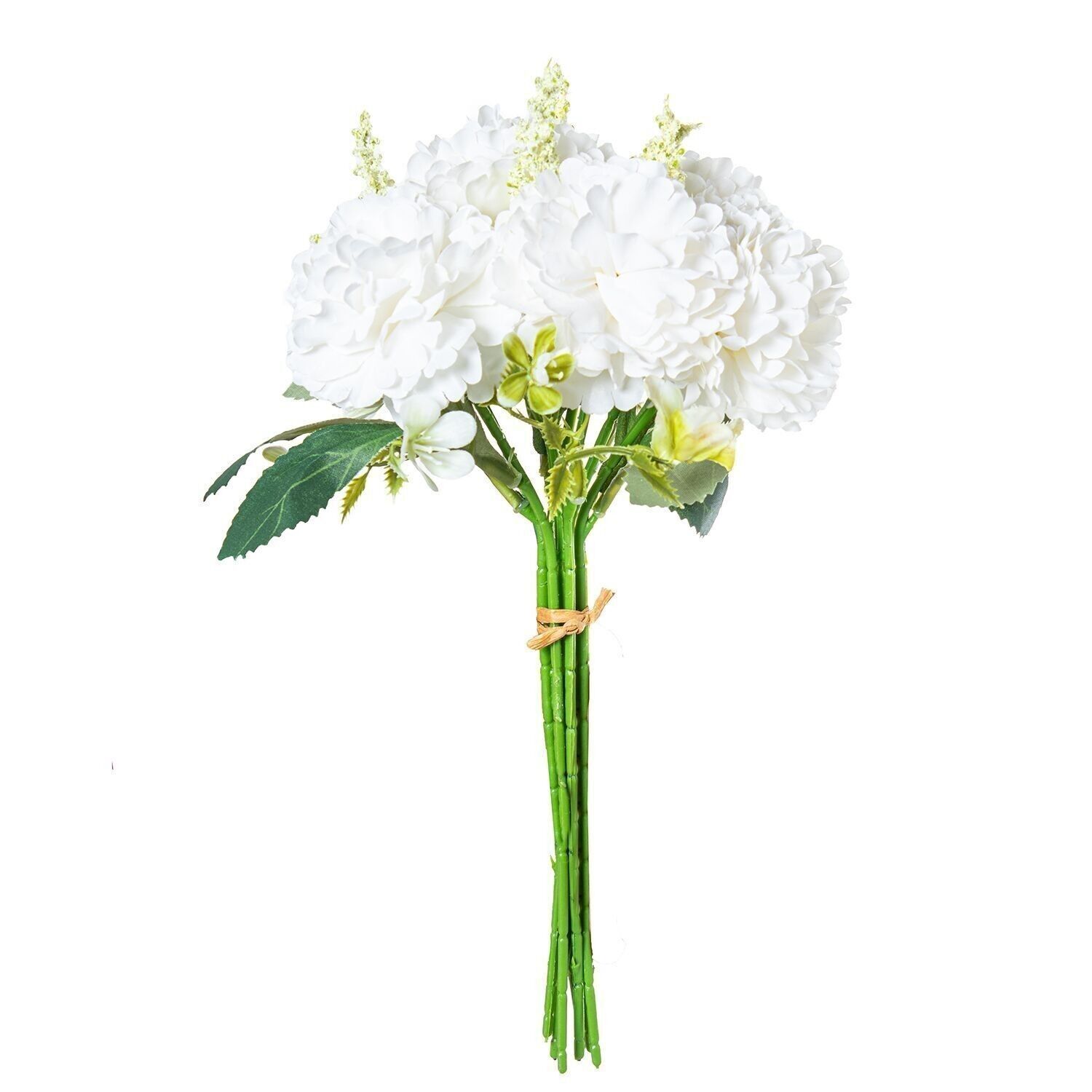 BOUQUET DI PEONIE IN POLIESTERE BIANCO _28CM LL27429
