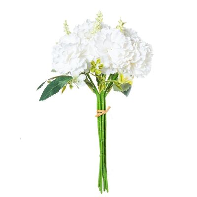BOUQUET OF WHITE POLYESTER PEONIES _28CM LL27429