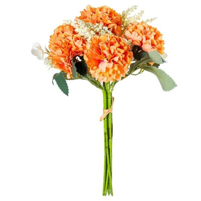 BOUQUET OF POLYESTER ORANGE PEONIES _28CM LL27430