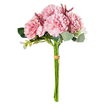 BOUQUET DE PIVOINES ROSE POLYESTER _28CM LL27428 1