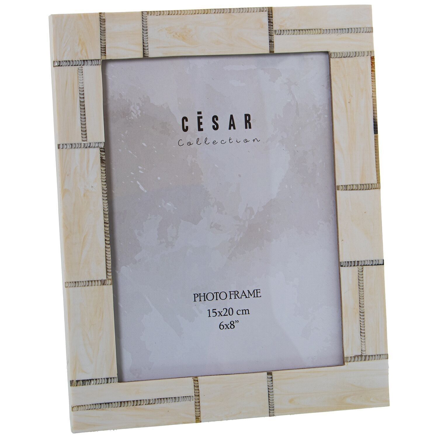 FOTOHALTER 15X20CM HARZ/KNOCHEN/HOLZ _EXT:19,5X24,5X1,2CM LL69888