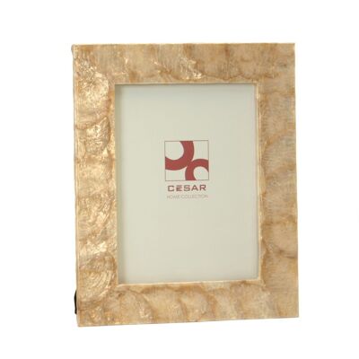 MOTHER OF PEARL PHOTO HOLDER 13X18CM TOAST _EXT.19.5X24.5X1CM LL37436