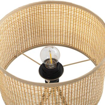 LAMPE DE TABLE MÉTAL/OSIER 1XE27 MAX40W NON INCLUS _°25X40CM ECRAN °25X14.5CM LL39370 2