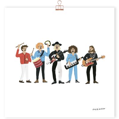 Art print rock group Arcade Fire by Antoine Corbineau