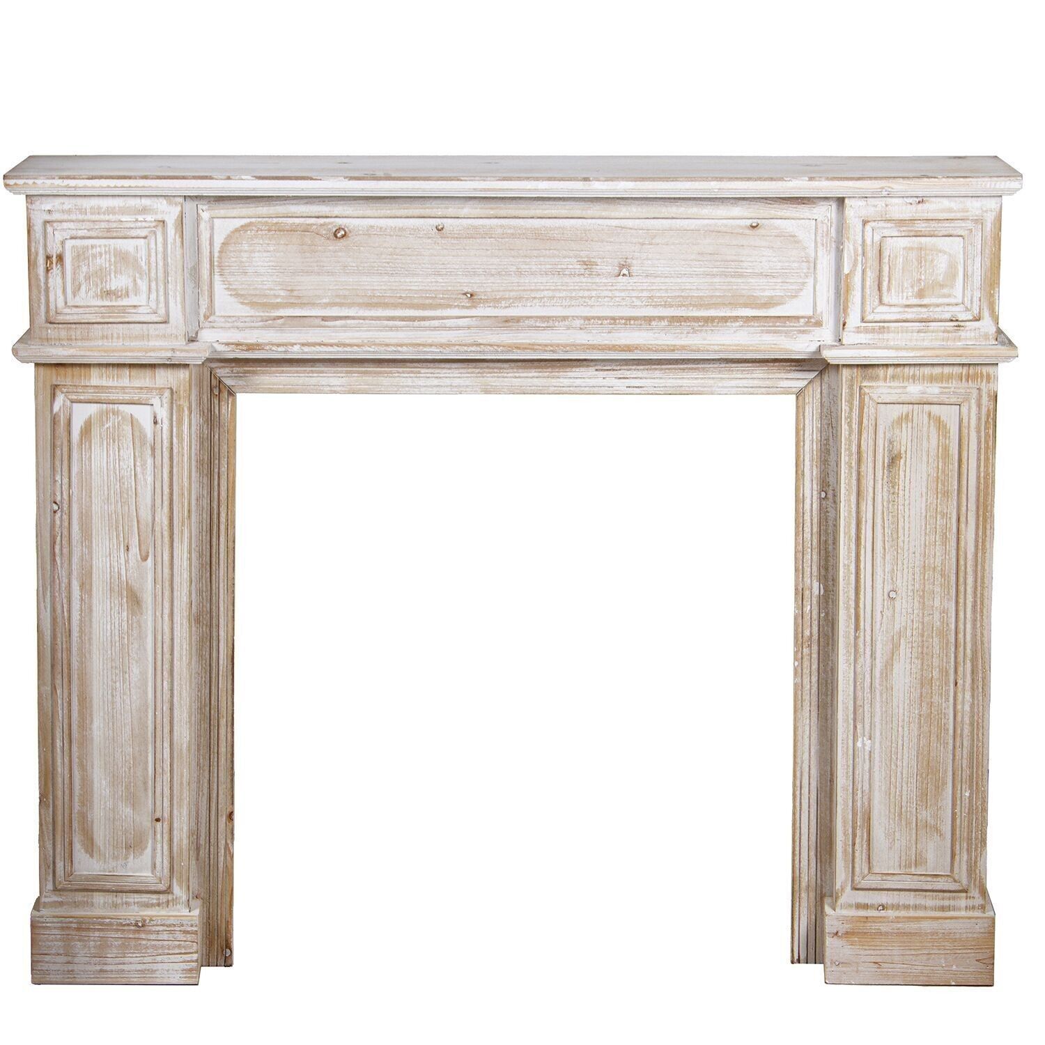 VORNE DES WEISSEN HOLZKAMINS _120X23X101CM, FIR+DM LL36452