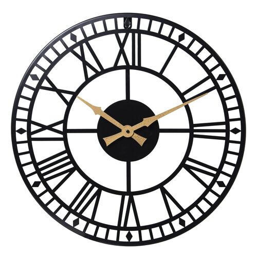 RELOJ PARED METAL NEGRO _°45X2,5CM PILAS:1XAA NO INCLU LL71954