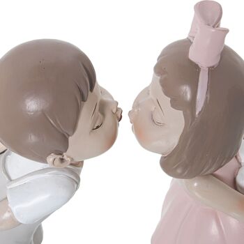 SET 2 FIGURINES EN RÉSINE KISSING BOYS _10X10X22CM LL50436 6