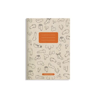 A5 notebook made of grass paper - Maya color: carrot