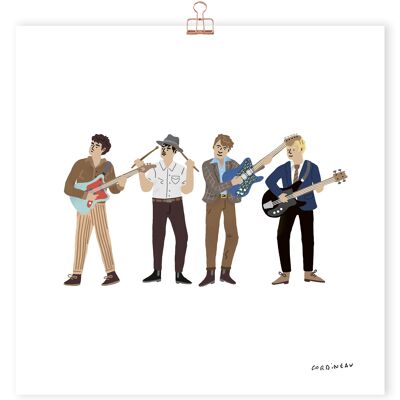 Art print rock group Franz Ferdinand by Antoine Corbineau