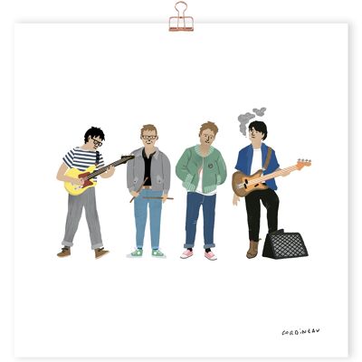 Art print rock group Blur by Antoine Corbineau