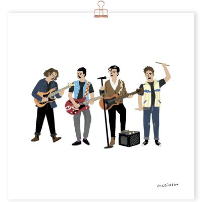Art print rock group Arctic Monkeys by Antoine Corbineau