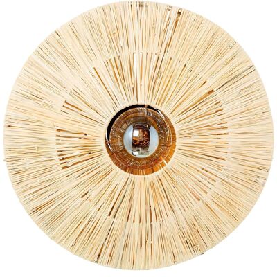 NATÜRLICHE RATTAN-WANDLAMPE, 1XE27 MAX.40, KABEL: 100CM _°60X20CM LOCH:°13CM LL34807