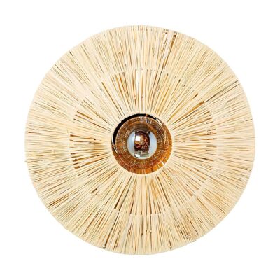 LAMPADA DA PARETE IN RATTAN NATURALE, 1XE27 MAX.40W, CAVO:100CM _°41X20CM FORO:°11CM LL34808