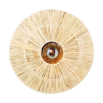 NATURAL RATTAN WALL LAMP, 1XE27 MAX.40W, CABLE:100CM _°41X20CM HOLE:°11CM LL34808