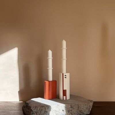 Kibo | Candle Holder Set 01 | Burnt Ochre