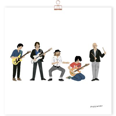 Art print rock group Radiohead by Antoine Corbineau