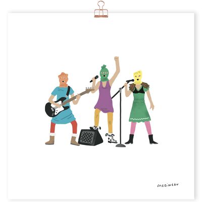 Kunstdruck der Rockgruppe Pussy Riot von Antoine Corbineau