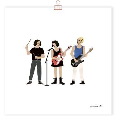 Kunstdruck der Rockgruppe Placebo von Antoine Corbineau