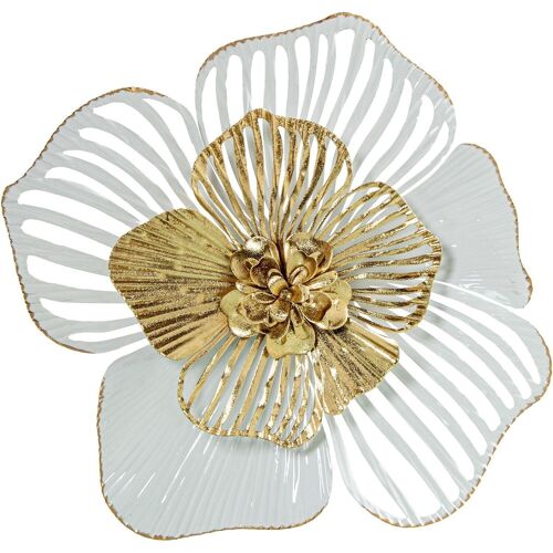 APLIQUE PARED METAL DORADO FLOR _32X32X6,5CM LL24378