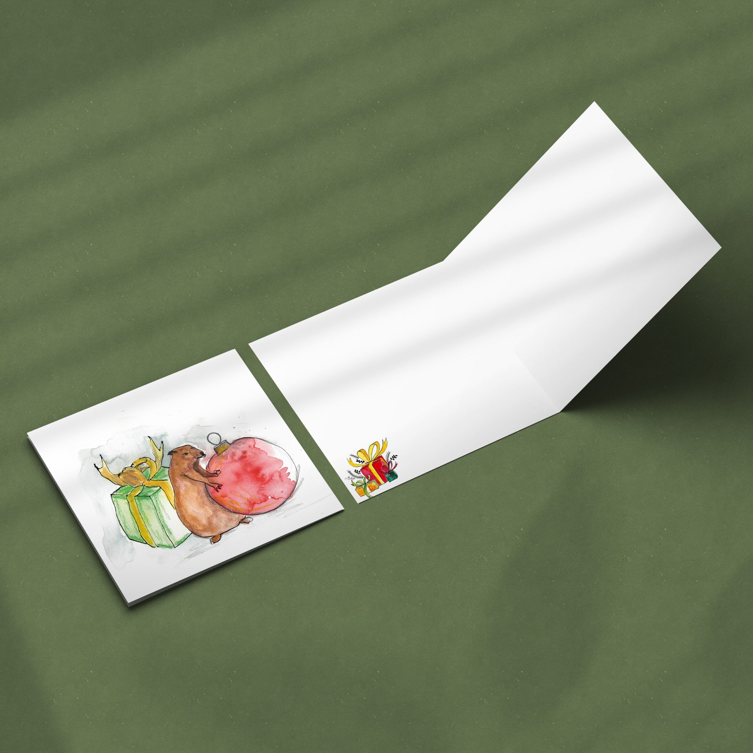 Weihnachts-Murmeltier-Karte