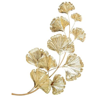 GOLD METAL WALL APPLIANCE LEAVES _56X108X6.5CM LL24384