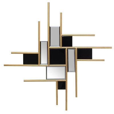 APPARECCHIO DA PARETE IN METALLO ORO/NERO _80X1.5X80CM LL71929