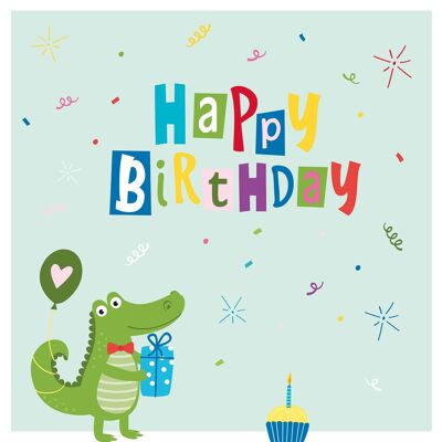 Croco Birthday Napkin 33x33