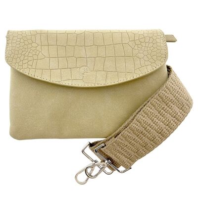 Sac Elisa Croco Beige