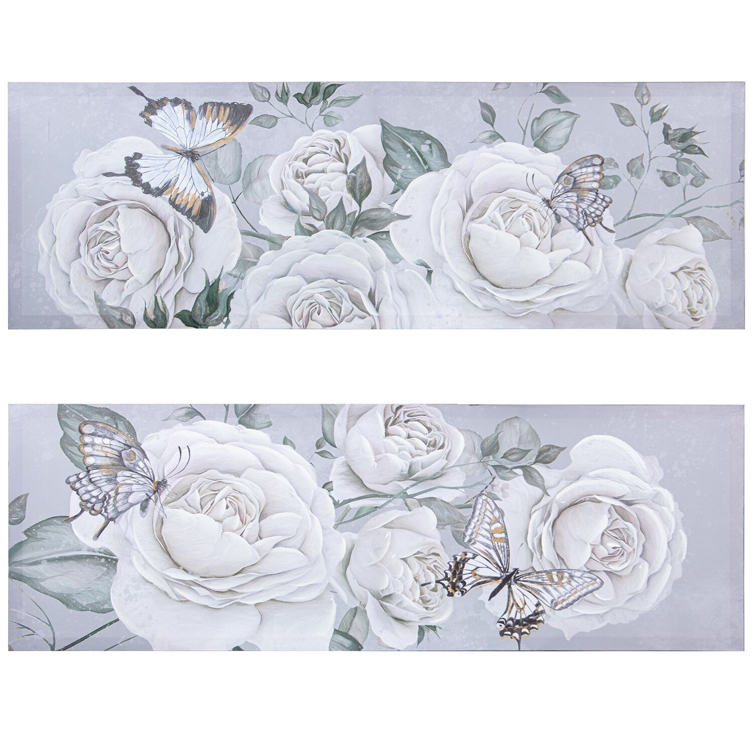 CUADRO LIENZO 120X40CM 40% PINTADO MANO FLORES SURTIDO _120X40X3CM LL69237