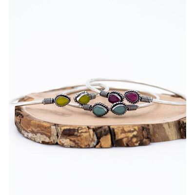 Bracciale con due gocce di pietre