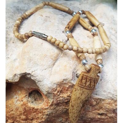 Bone Necklace with Pendant