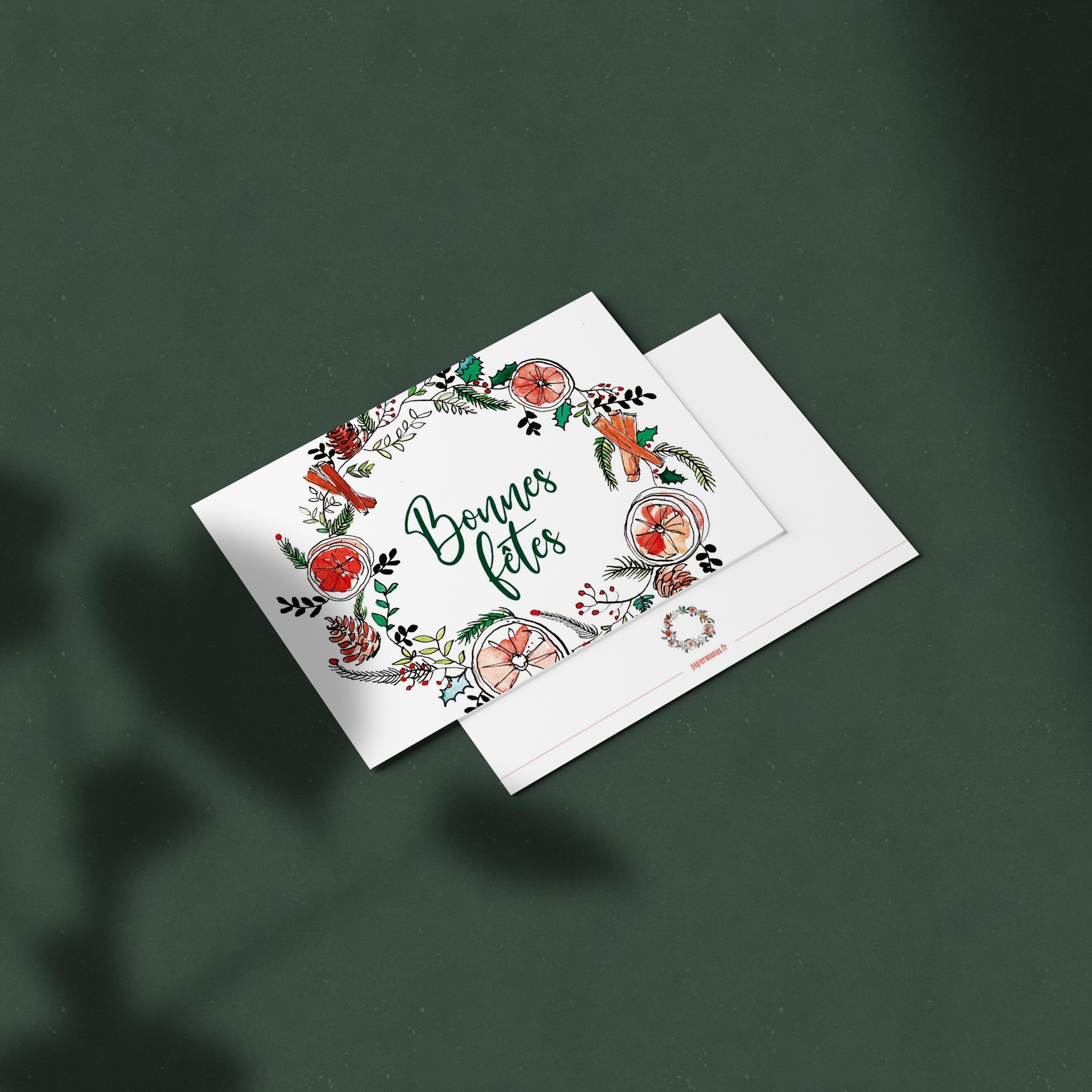 Biglietto di fine anno con mini ghirlanda