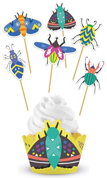 Set Déco Cupcakes - Buzzing Bugs - 12 pièces 1