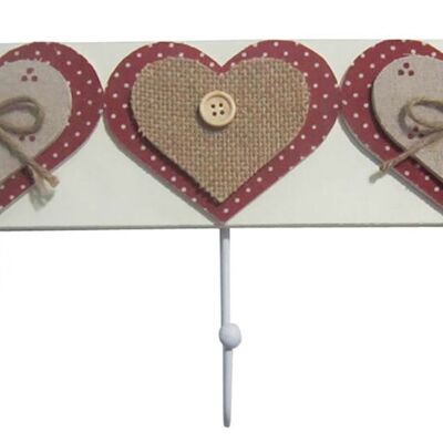 WOODEN HANGER "HEARTS" 3 POSITIONS DIMENSION: 30x17cm LL-676