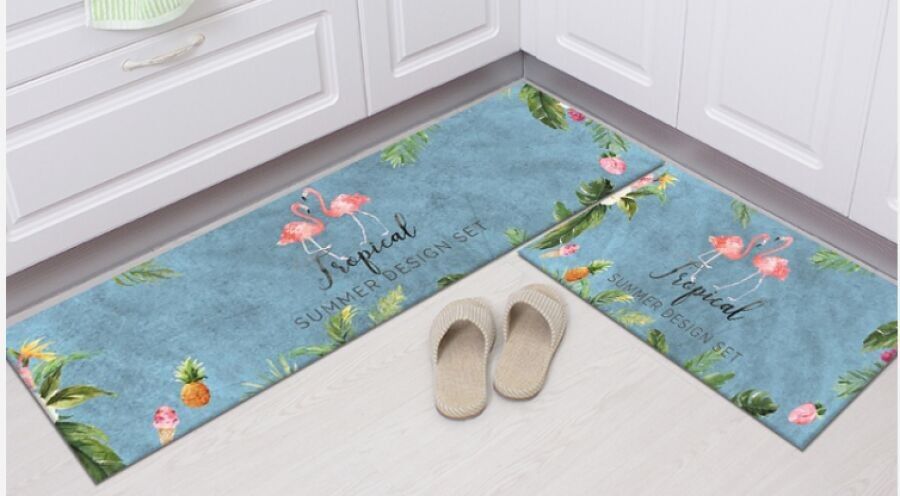 SET AUS 2 KÜCHENTEPPICHS „FLAMINGO“ ABMESSUNG: 50x80cm / 50x120cm MB-516A