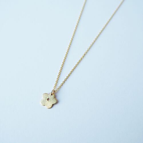 Minima Gold Necklace- Gold vermeil necklace with flower charm
