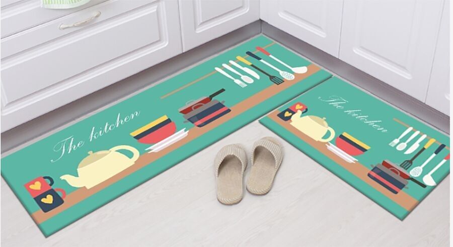 SET AUS 2 KÜCHENTEPPICHS „THE KITCHEN“ ABMESSUNG: 50x80cm / 50x120cm MB-516C