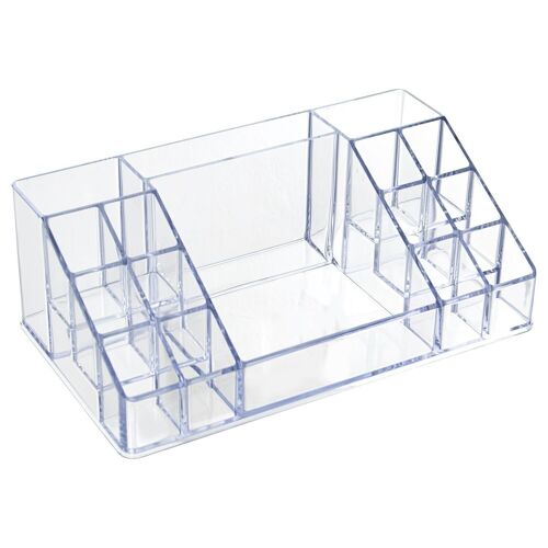 ORGANIZADOR ACRILICO PARA COSMETICOS TONO AZULADO _12,5X22X8CM LL86942