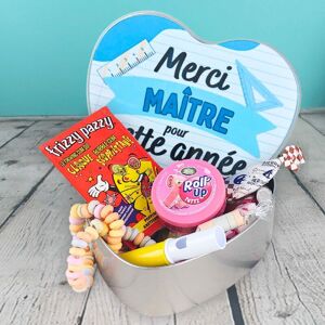 Coffret bonbons rétro coeur - Merci Maître pour cette année