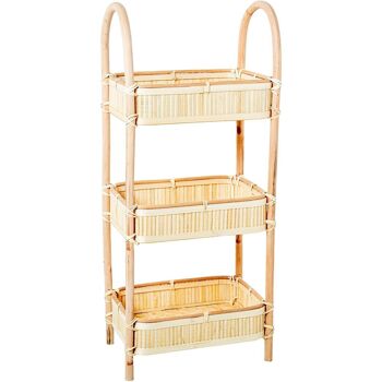 ETAGERE DE RANGEMENT 3 PANIERS BAMBOU/ROTIN _34X23X80CM PANIER:32X23X8.5CM LL34818 1