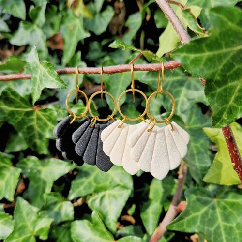 Art Deco Inspired Polymer Clay Shell Hook Earrings