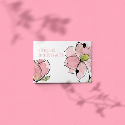 Flowery Happy Birthday Card