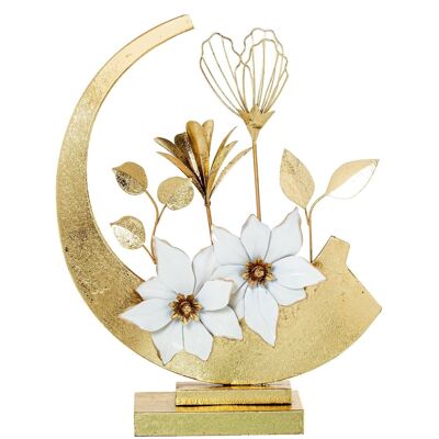 METAL TABLE DECORATION GOLDEN FLOWERS _41X52x12CM LL24390