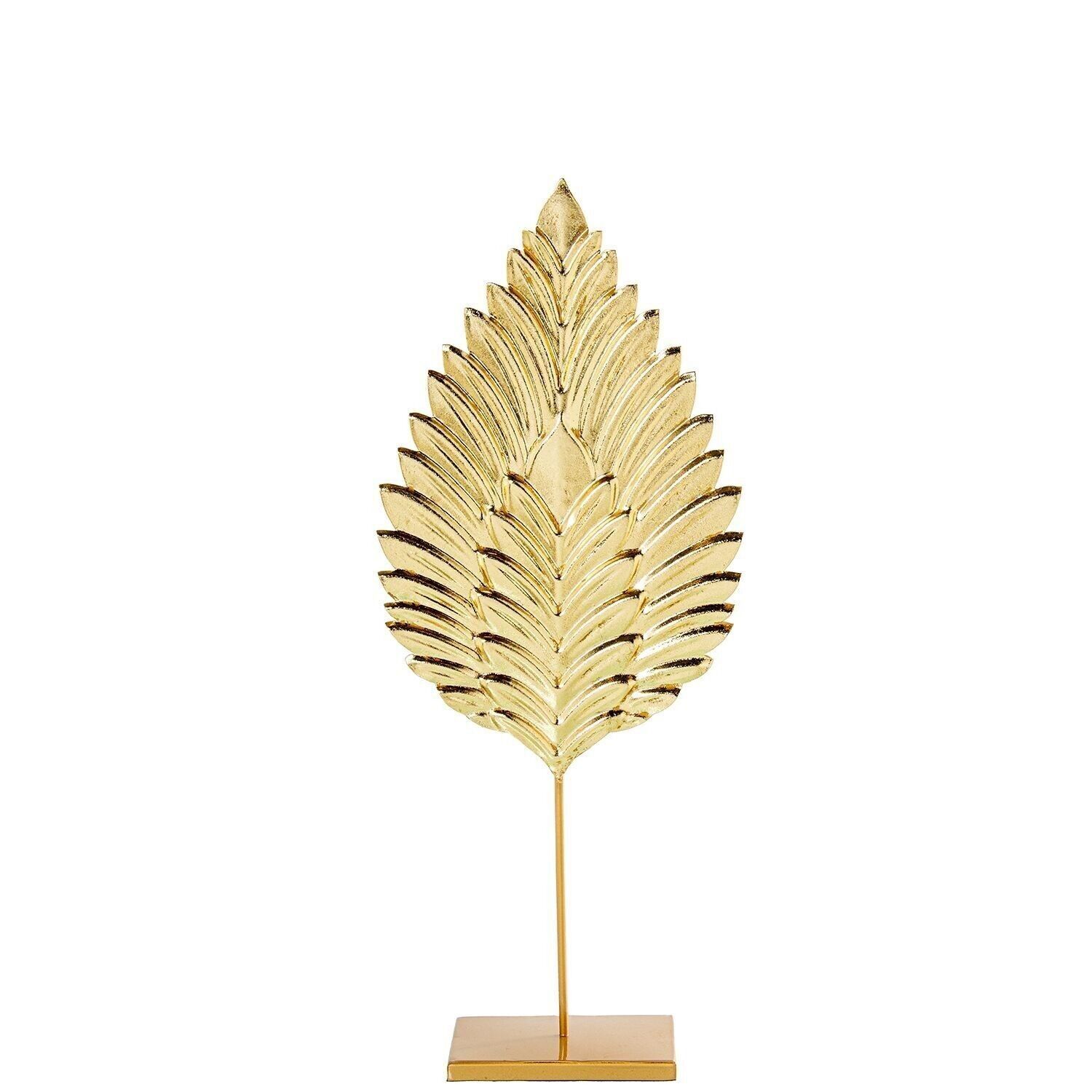 DECORACIÓN SOBREMESA METAL HOJRA DORADA _15X8X38CM LL24393