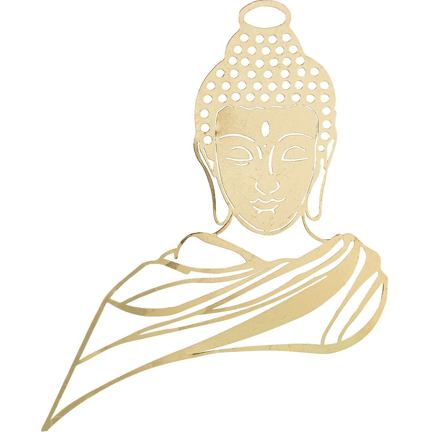 BUDDHA GOLD METALL WANDGERÄT _63X66X2CM LL24388