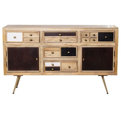 MANGO WOOD SIDEBOARD WITH 2 DOORS AND 5 DRAWERS _148X40X85CM LL37693