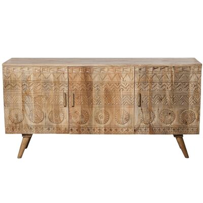 SIDEBOARD AUS MANGOHOLZ MIT 3 TÜREN _155X40X78CM LL37714